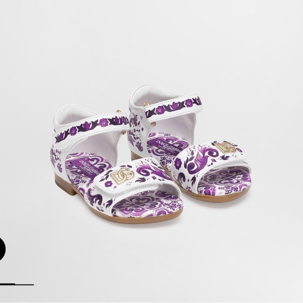 Dolce & Gabbana White and Purple Kids Sandals
